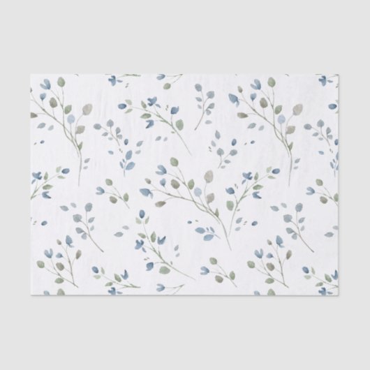 Pastel Waterverf stijl bladeren Tissuepapier (Voorkant)