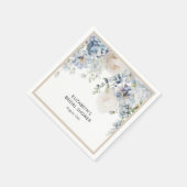 Pastel Waterverf Stoffig Blauw Bloemen Vrijgezelle Servet (Hoek)