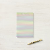 Pastel Waterverf Stripes Aangepaste naam Post-it® Notes (Op bureau)