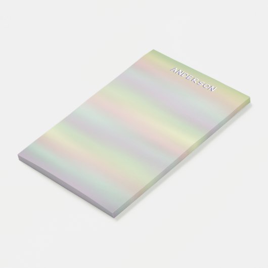 Pastel Waterverf Stripes Aangepaste naam Post-it® Notes (Schuin)