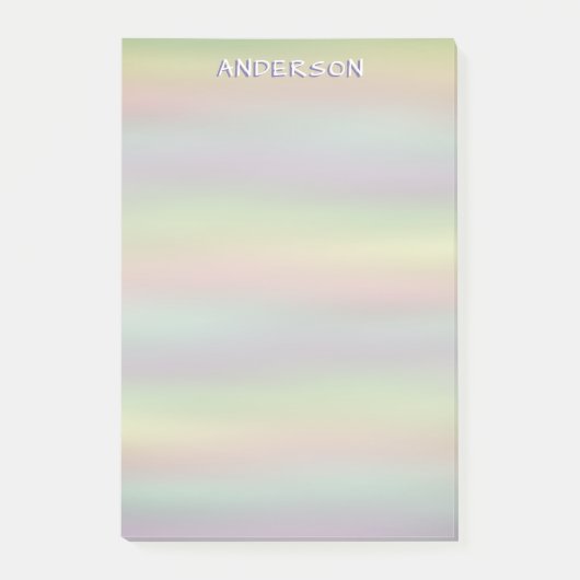 Pastel Waterverf Stripes Aangepaste naam Post-it® Notes (Voorkant)