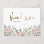 Pastel Waterverf Succulenten Verjaardag Bedankt Briefkaart (Voorkant)