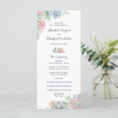 Pastel Waterverf Succulents Wedding Programme Programma (Staand voorkant)