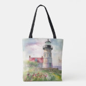 PASTEL WATERVERF SUMMER LIGHTHOUSE ON BEACH DRAAGTAS (Achterkant)