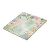 Pastel Waterverf Texturen met Bloemen Tegeltje (Zijkant)