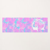 Pastel Waterverf Tie Dye Monogram Yogamat (Achterkant (horizontaal))