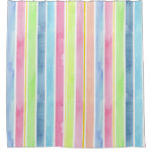 Pastel Waterverf Verticale Strepen Douchegordijn (Voorkant)
