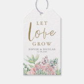 Pastel Waterverf vetplanten laten liefde groeien b Cadeaulabel (Voorkant)