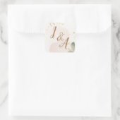 Pastel-Waterverf Vierkante Sticker (Tas)