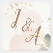 Pastel-Waterverf Vierkante Sticker (Voorkant)