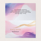 Pastel Waterverf Visitekaartje ontwerp (Buitenkant ongevouwen)