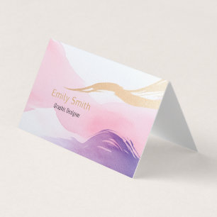 Pastel Waterverf Visitekaartje ontwerp