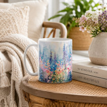 Pastel Waterverf Wilde Bloemenwei