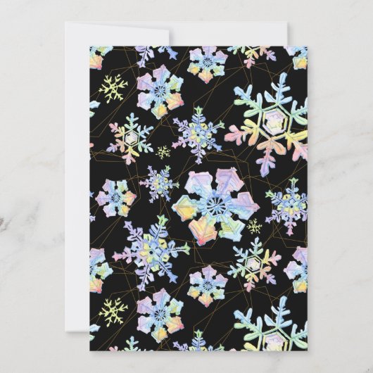 Pastel Waterverf Winter Sneeuwvlokken | Kerstmis Kaart (Achterkant)