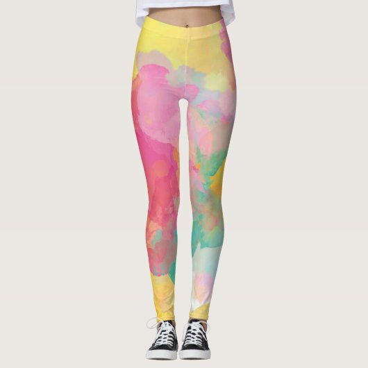 Pastel-Waterverven Leggings (Voorkant)