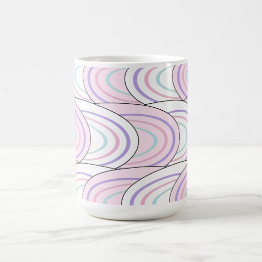 Pastel Wave Abstract Pattern Coffee Mug (Centre)