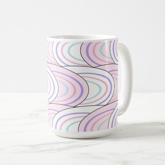 Pastel Wave Abstract Pattern Coffee Mug (Devant droit)