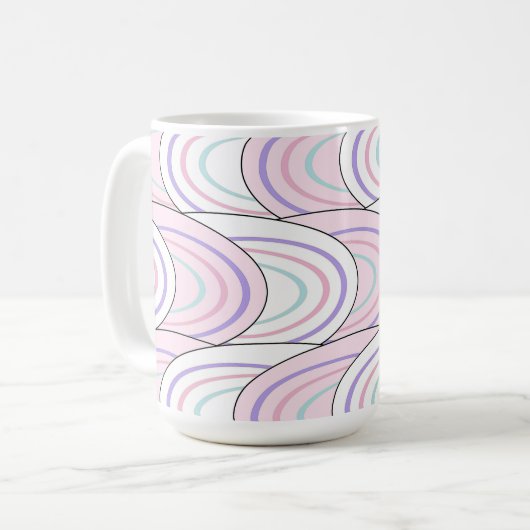 Pastel Wave Abstract Pattern Coffee Mug (Devant gauche)