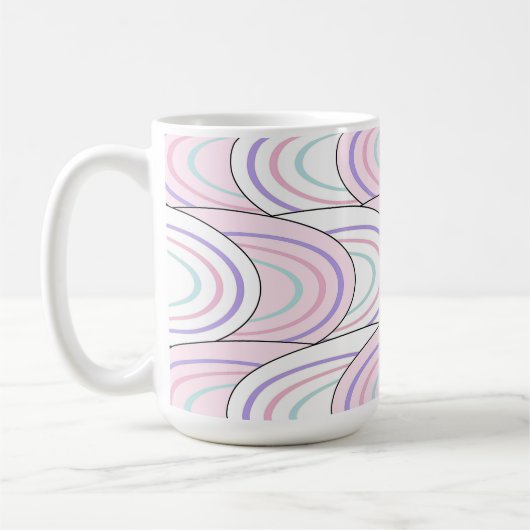 Pastel Wave Abstract Pattern Coffee Mug Koffiemok (Links)