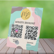 Pastel Wave Restaurant Menu, Instagram QR-code