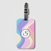 Pastel Wavy Pattern Background Bagagelabel (Voorkant (verticaal))