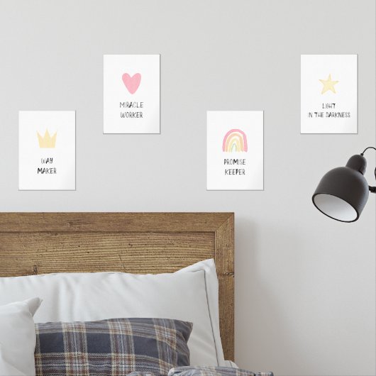 Pastel Way maker poster set van 4 (Slaapkamer)