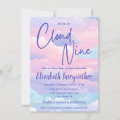 Pastel We're On Cloud 9 Baby shower Invitation (Devant)