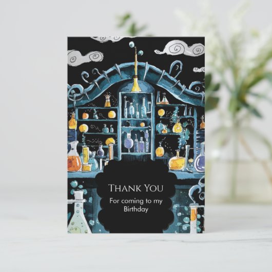 Pastel Wetenschap Experiment Wetenschapper Verjaar Bedankkaart (Staand voorkant)