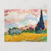 Pastel Wheat Fields met Cypresses, remix, Briefkaart (Voorkant)