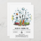 Pastel Whimsy Lab Chemie Verjaardag Kaart (Voorkant / Achterkant)