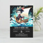 Pastel Whimsy Pirate Verjaardag Kaart (Staand voorkant)