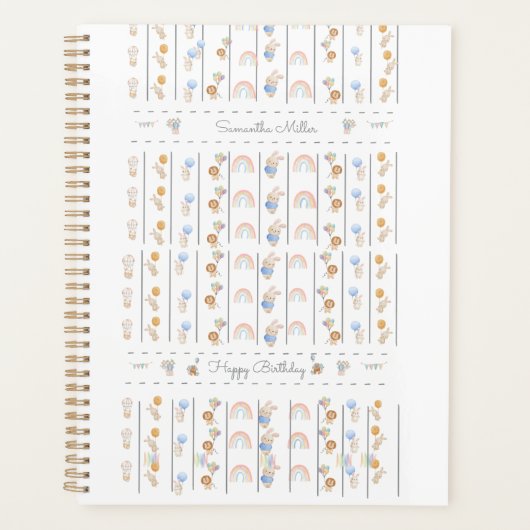 Pastel White Animal Themed Sequential Lions Rabbit (Devant)