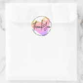 Pastel White Heart Calligraphie Merci Étiquette (Sac)