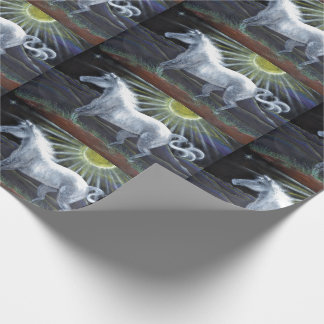 Pastel White Horse Gift Wrap Cadeaupapier