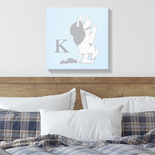 Pastel Wild Thing | Voeg je Initiaal toe Canvas Afdruk (Insitu (Slaapkamer))