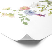 Pastel Wilde Bloem Bruids Bruiloft Welkom Poster (Hoek)