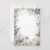 Pastel Wilde Bloem & Vlinder Save the Date (Achterkant)