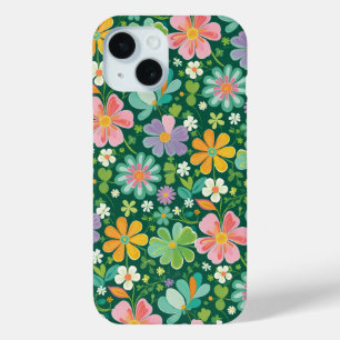Pastel Wilde Bloemen In Roze Paars Oranje En Groen