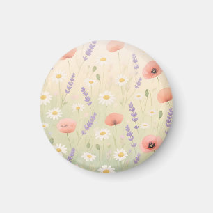 Pastel Wilde Bloemenweide Zachte Bloei Magneet