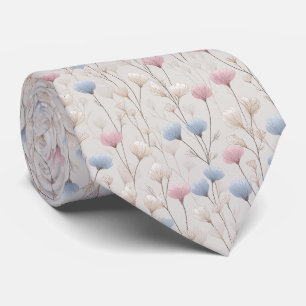 Pastel Wildebloem Waterverf Patroon Stropdas