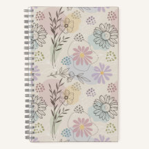 Pastel Wildebloemcollage – Chic Bloemmotief Geomet