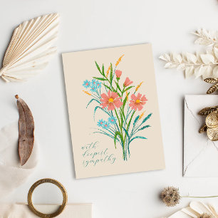 Pastel Wildflower Bouquet Sympathie Card Bedankkaart