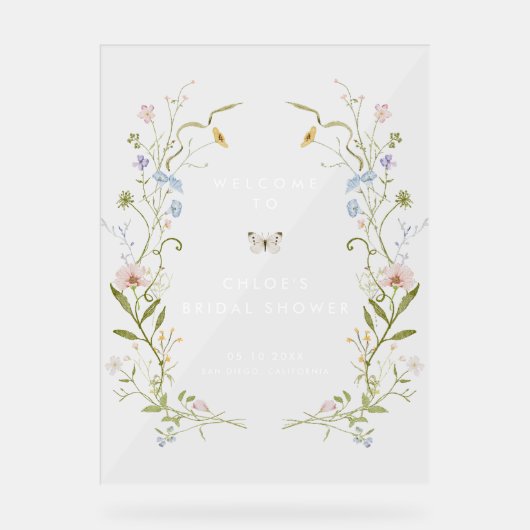 Pastel Wildflower Cadre Whimsical Bridal Douche (Recto)