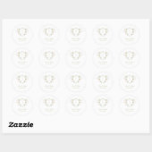 Pastel Wildflower Crest Bruiloft Envelope Seal Ronde Sticker (Vel)