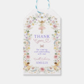 Pastel Wildflower Fairy Garden Verjaardagsfeest Cadeaulabel (Voorkant)