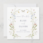 Pastel Wildflower Lijst Bruiloft Save The Date (Voorkant)