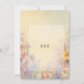 Pastel Wildflower Meadow Barn Wedding Kaart (Achterkant)