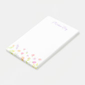 Pastel Wildflower Personalized Lilac Post-It Notes (Schuin)