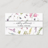 Pastel Wildflower Script-Visitekaartje Visitekaartje (Voorkant)