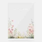 Pastel Wildflower Wedding Acryl Bord (Voorkant)
